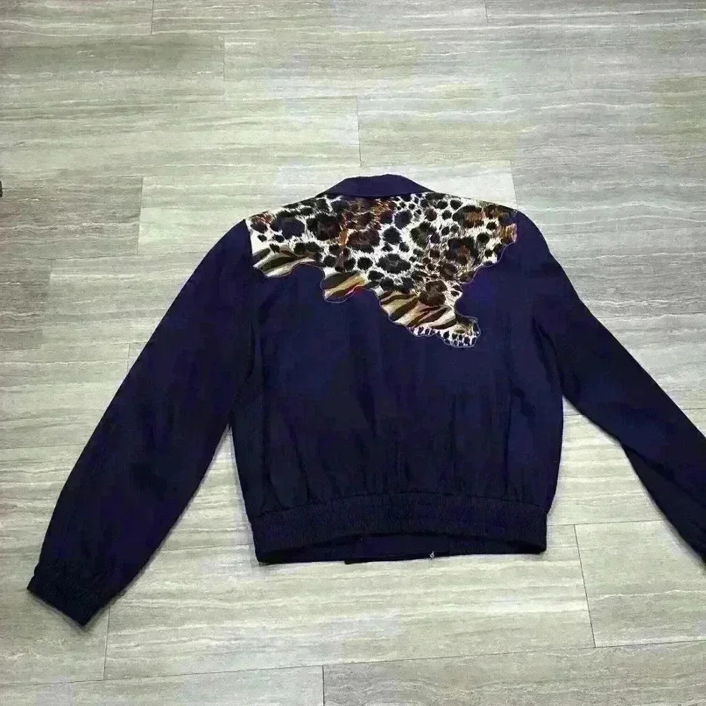 Silk Blend Vintage Purple Jaguar 1980s Style Jacket Stephanie by Suzelle - Picture 6 of 10